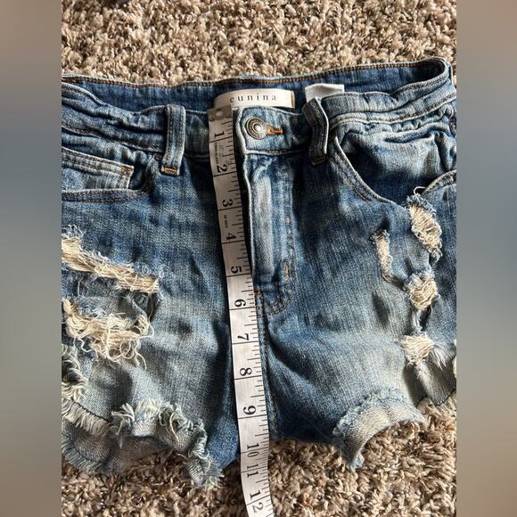 Distressed Blue Denim Shorts - Picture 6 of 7